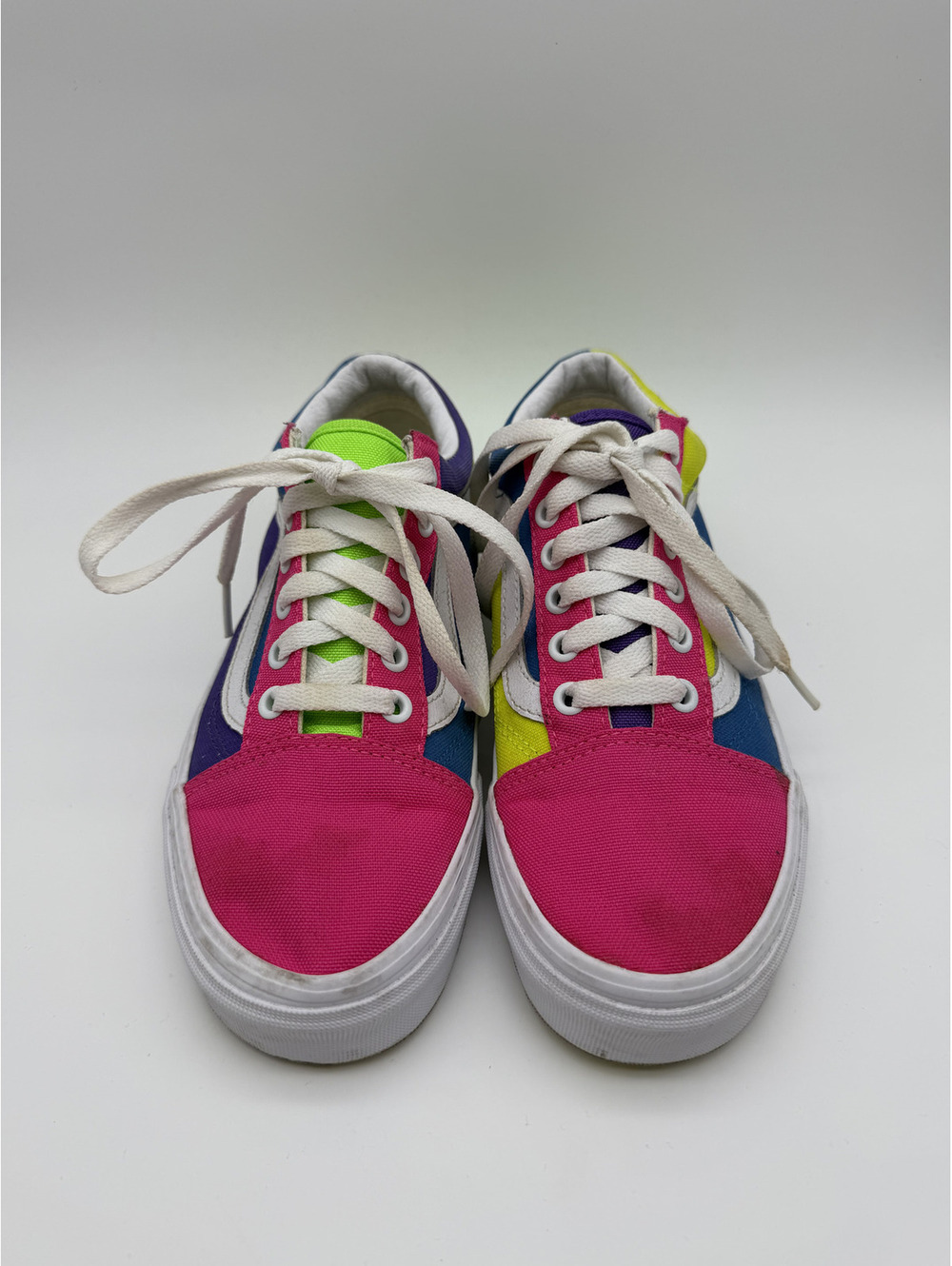 Vans Old Skool Multicolor Neon Canvas Sneakers Size 5 Men / 6.5 Women